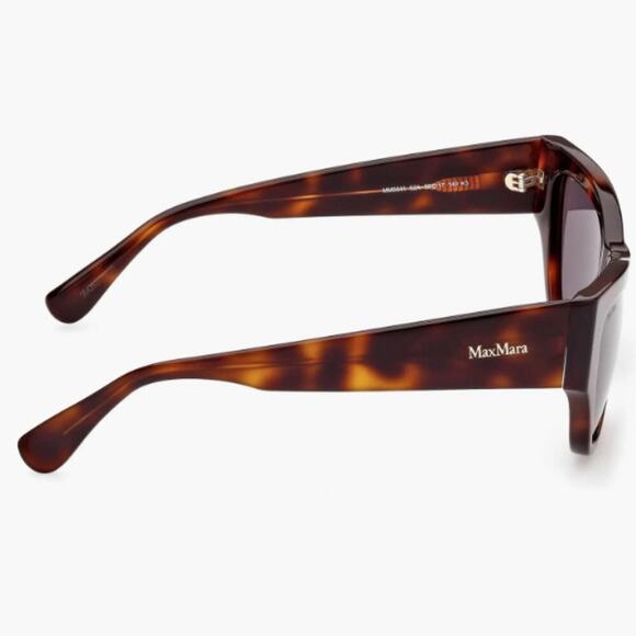 Max Mara 56mm Geometric Sunglasses Havana Smoke - Picture 2 of 12